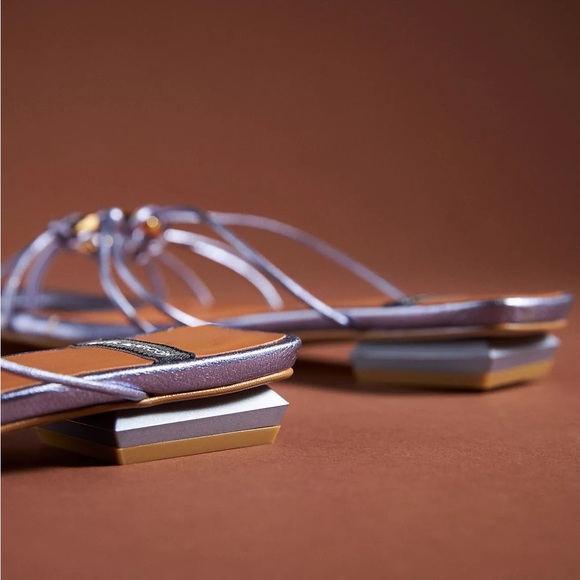 NWOT Anthropologie Strappy Sandals (37, Purple) - Picture 4 of 6